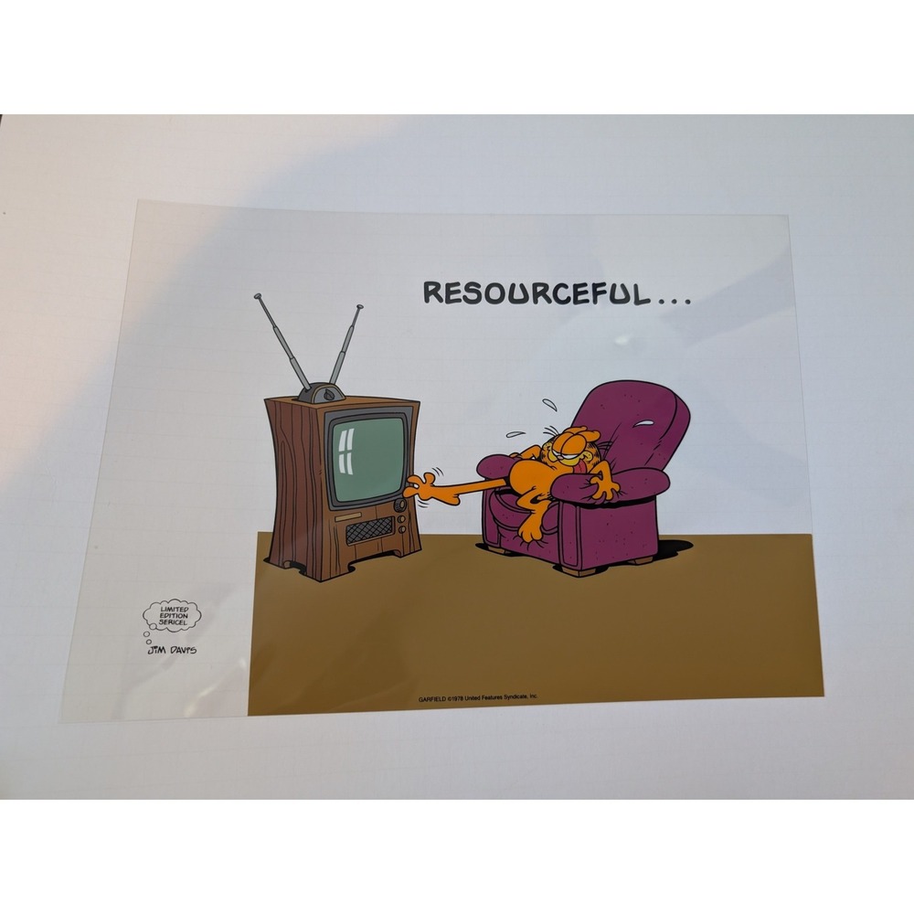 Garfield‎ Limited Edition Sericel Resourceful Jim Davis Art Print 1978